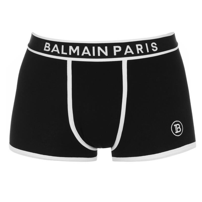 バルマン メンズ アンダーウェア ボクサーパンツ BALMAIN Boxers BLACKWHITE ホワイト