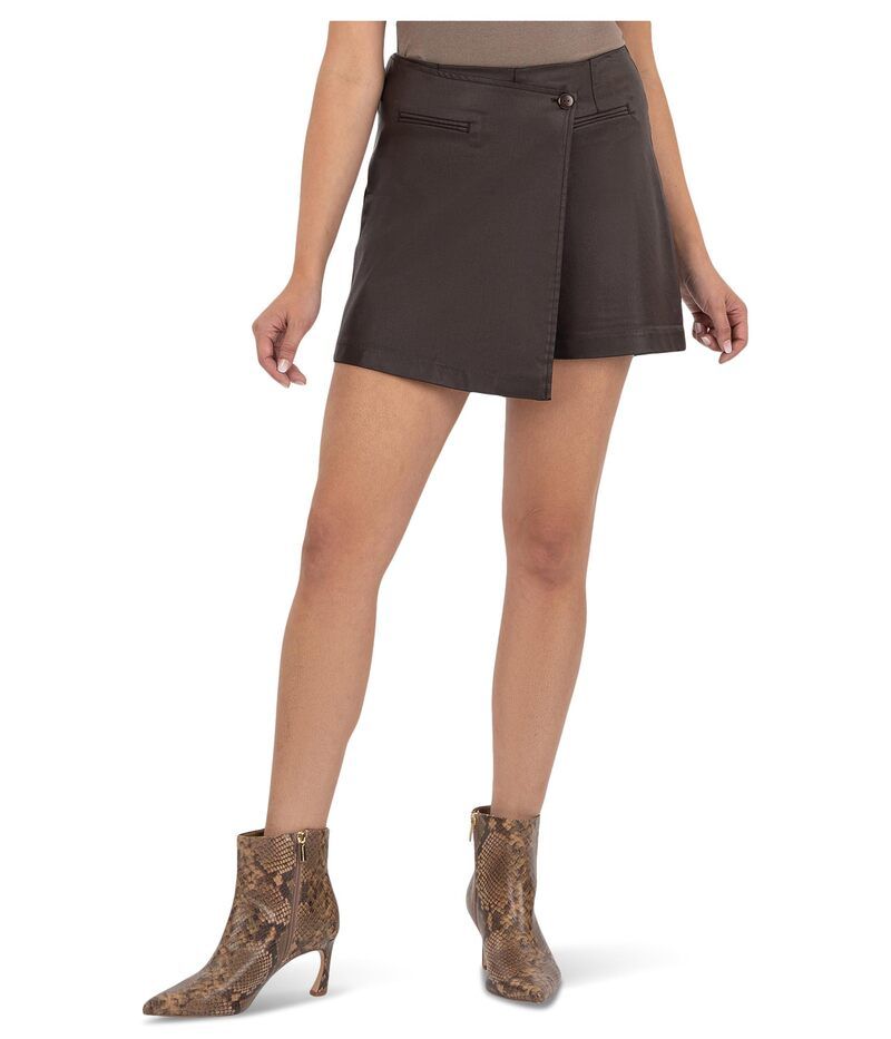 カットフロムザクロス レディース ボトムスカート KUT from the Kloth Carlie wrap Skort Chocolate チョコレート 12,464円