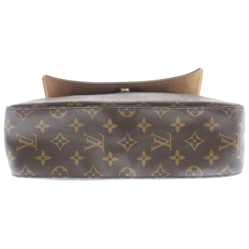 LOUIS VUITTON ルイヴィトン モノグラム ルーピングGM ハンドバッグ ワンショルダーバッグ ブラウン レザー×PVC M51145 ゴールド金具 ルーピング モノグラム ショルダーバッグ PVC レザー ブラウン ルイ