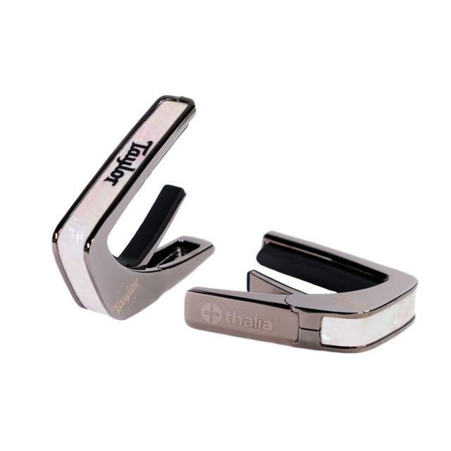 タリア カポ テイラー Thalia Capos BC-TAYLOR Black Chrome TAYLOR MOTHER OF PEARL LOGO ギター カポタスト 12インチフレットパッド付属