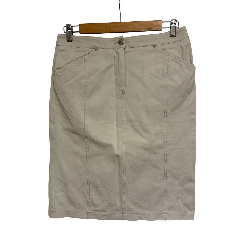 マックスマーラ ウィークエンドライン MAX MARA WEEKEND LINE 膝丈スカート ストレッチ コットン 40 肌 ベージュ /MZ■GY99