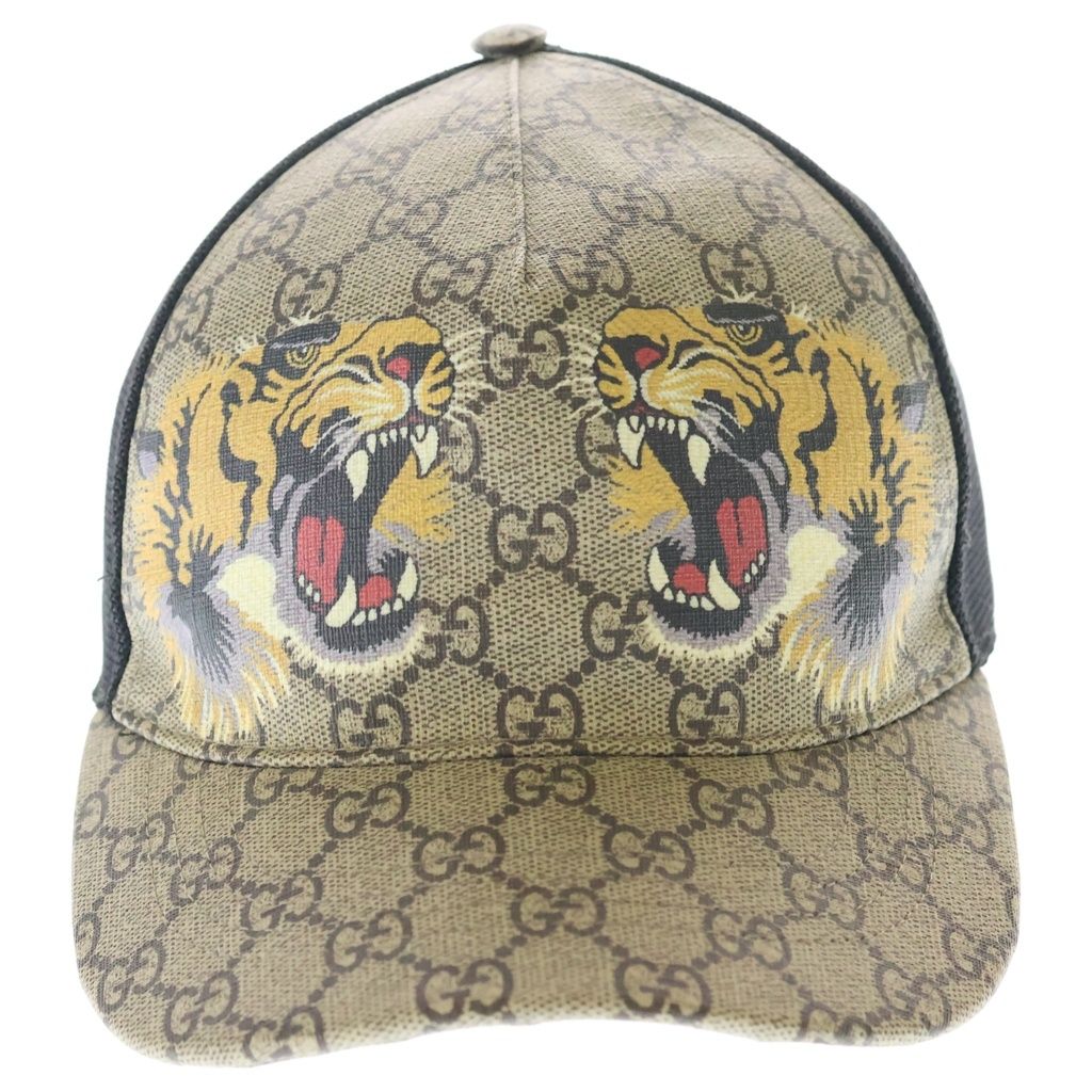 GUCCI (グッチ) Tigers Print GG Supreme Baseball Hat タイガース