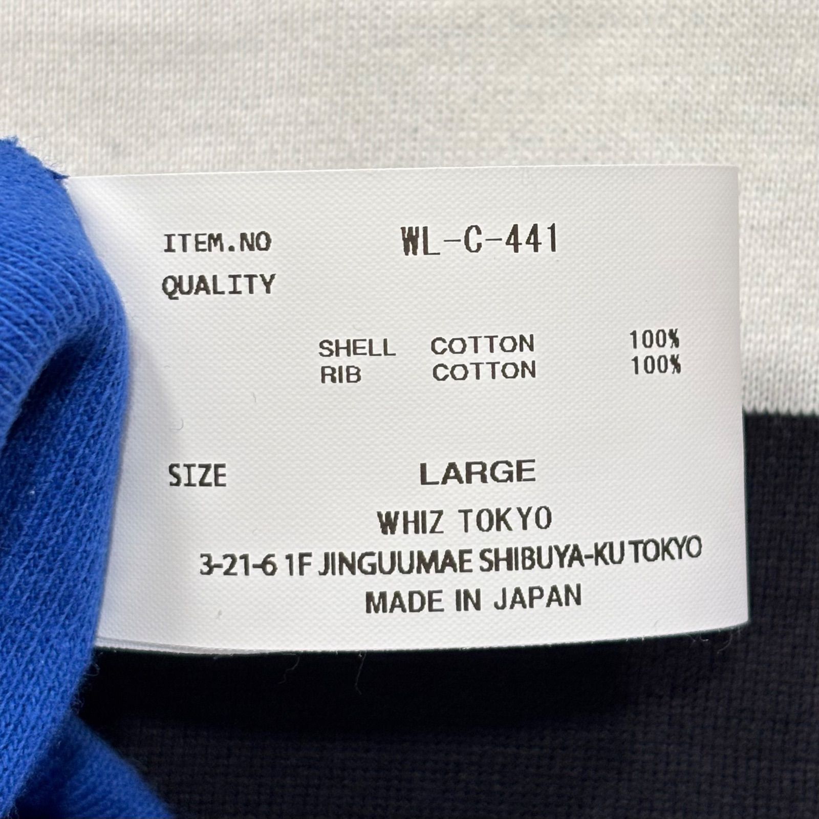 未使用品 WHIZ LIMITED YOUTH BORDER (WL-C-441) BLACK L ウィズ