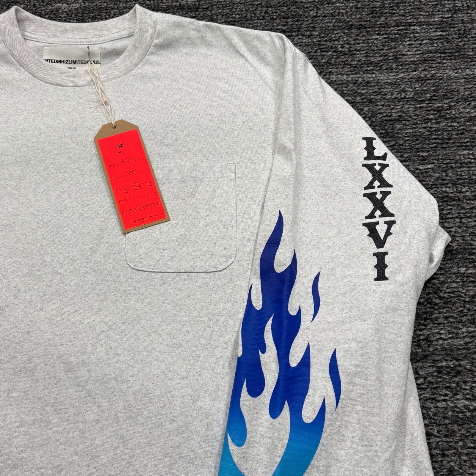 未使用品 WHIZ LIMITED FIRE L/S TEE (WL-C-443) ASH L ウィズ