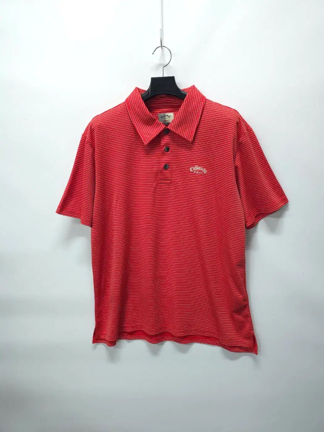 Callaway ゴルフ レッド ストライプ 半袖 カラーTシャツ メンズ (100)