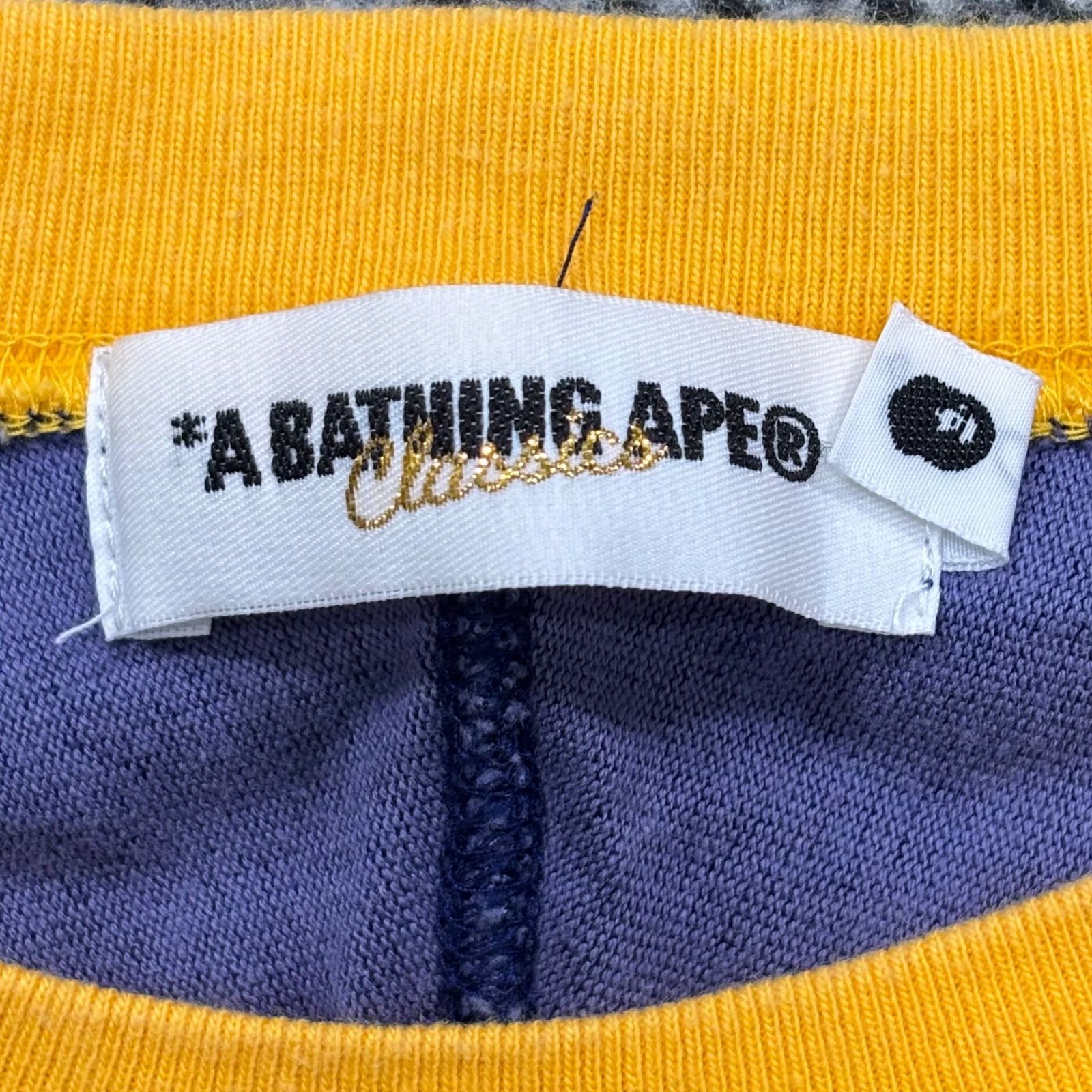 A BATHING APE フットボールTシャツ ネイビー M エイプ □ - メルカリ