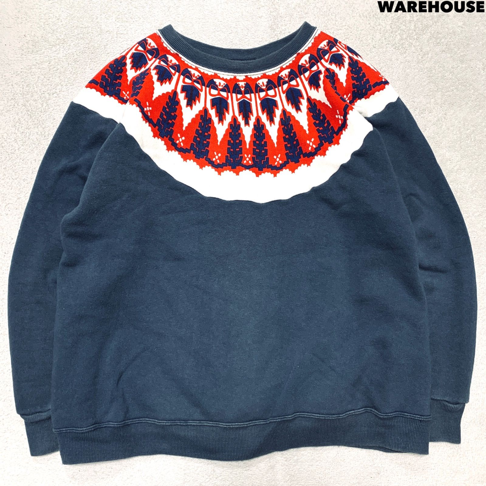 WAREHOUSE スウェットシャツ トレーナー 総柄 ネイティブ柄 