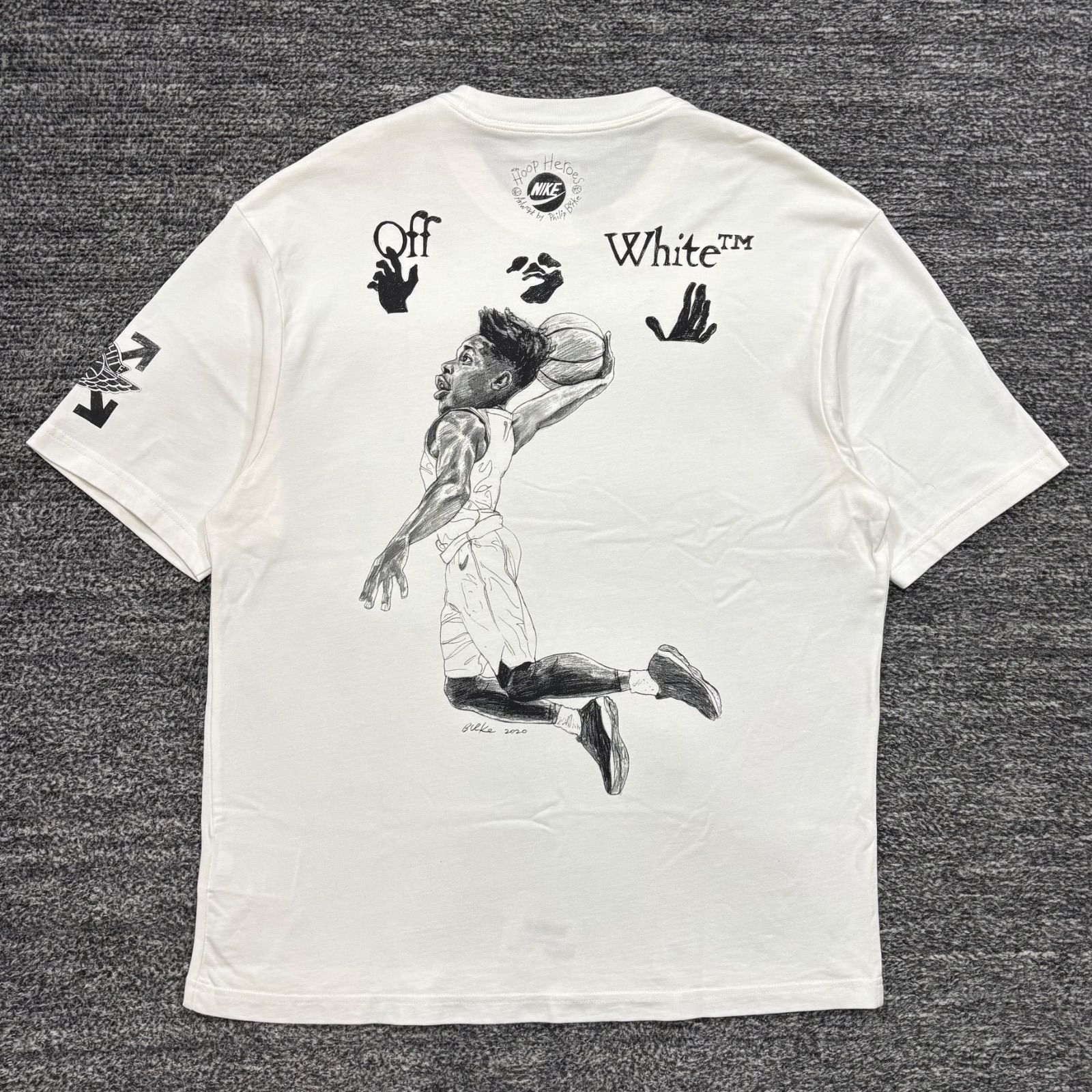 NIKE × OFF-WHITE JORDAN OW S/S TEE L ナイキ オフホワイト □ - メルカリ