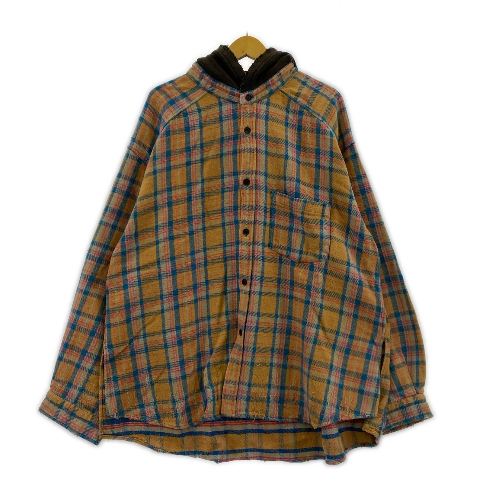 ANCELLM 25AW NEL CHECK HOODIE SHIRT 1
