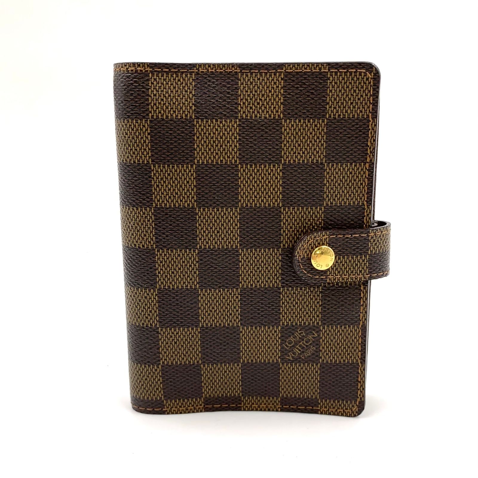 LOUIS VUITTON アジェンダPM ダミエ PVC ブラウン 手帳カバー ゴールド R20700