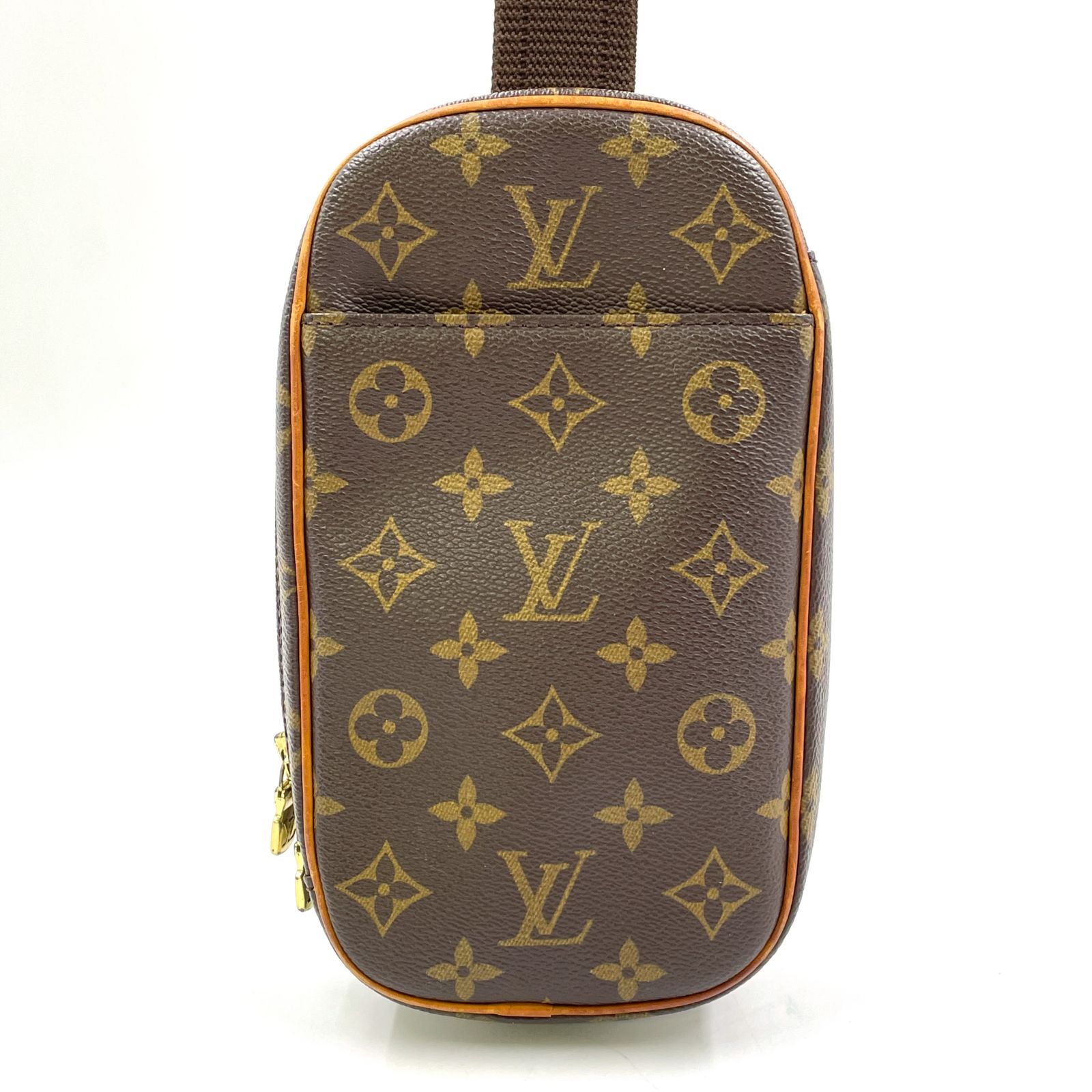 LOUIS VUITTON ポシェットガンジュ モノグラム モノグラム レザー×PVC ブラウン ボディバッグ ゴールド M51870 48,690円