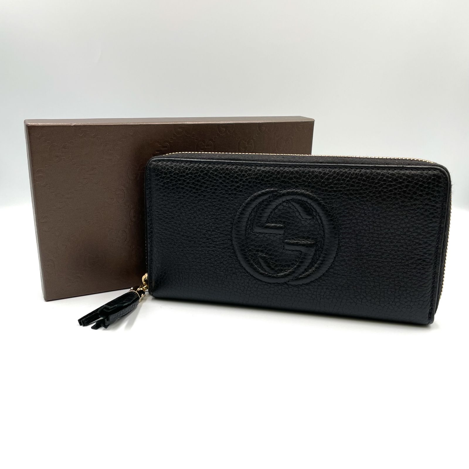 週末限定お値下げ！GUCCI　ソーホー　長財布　ラウンドファスナー　レザー GUCCI ソーホー インターロッキングG ラウンドファスナー レザー