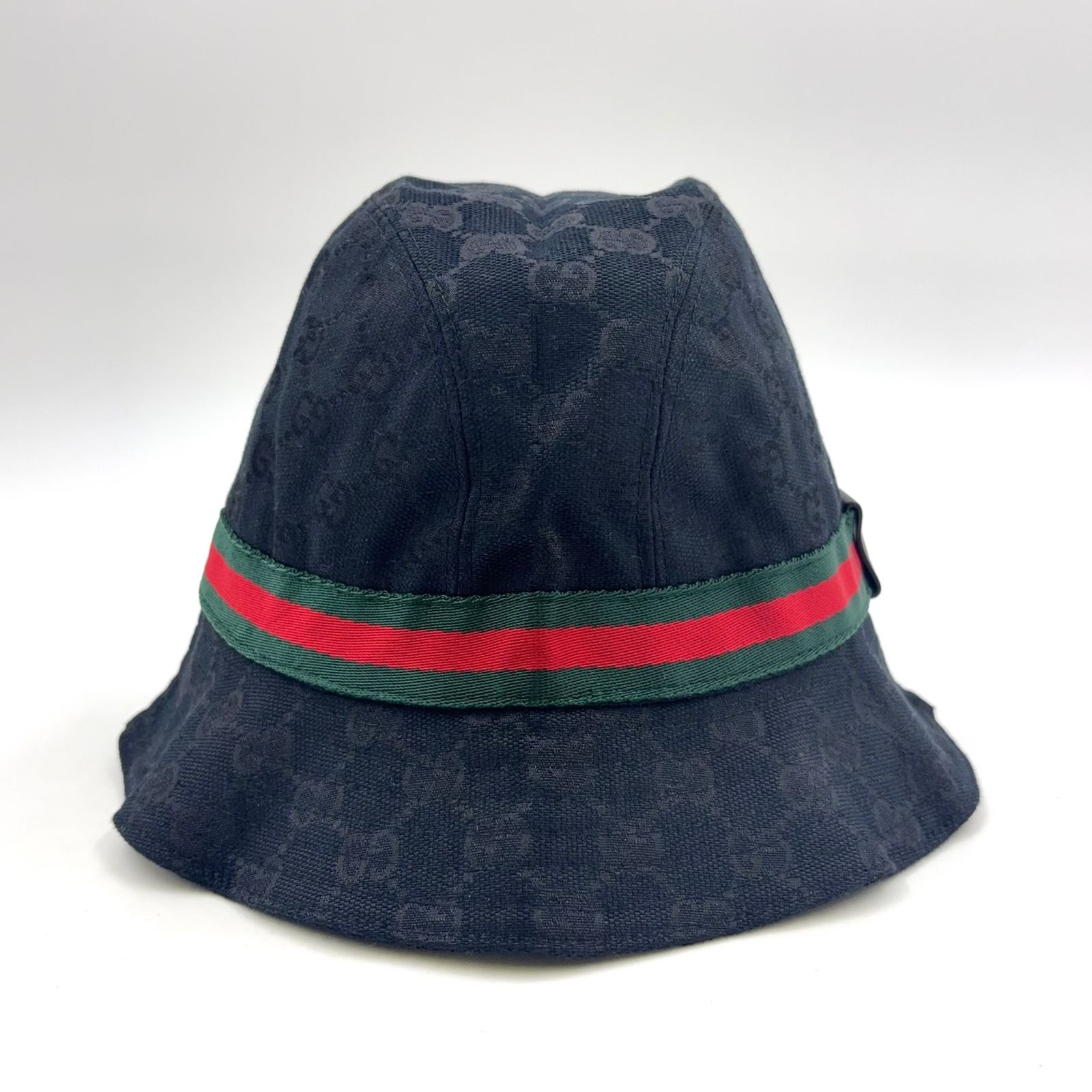 GUCCI GGキャンバス キャンバス グリーン×ブラック×レッド 帽子 200036