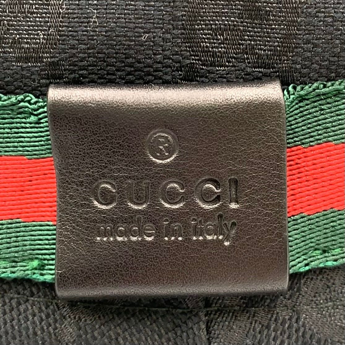 GUCCI GGキャンバス キャンバス グリーン×ブラック×レッド 帽子 200036