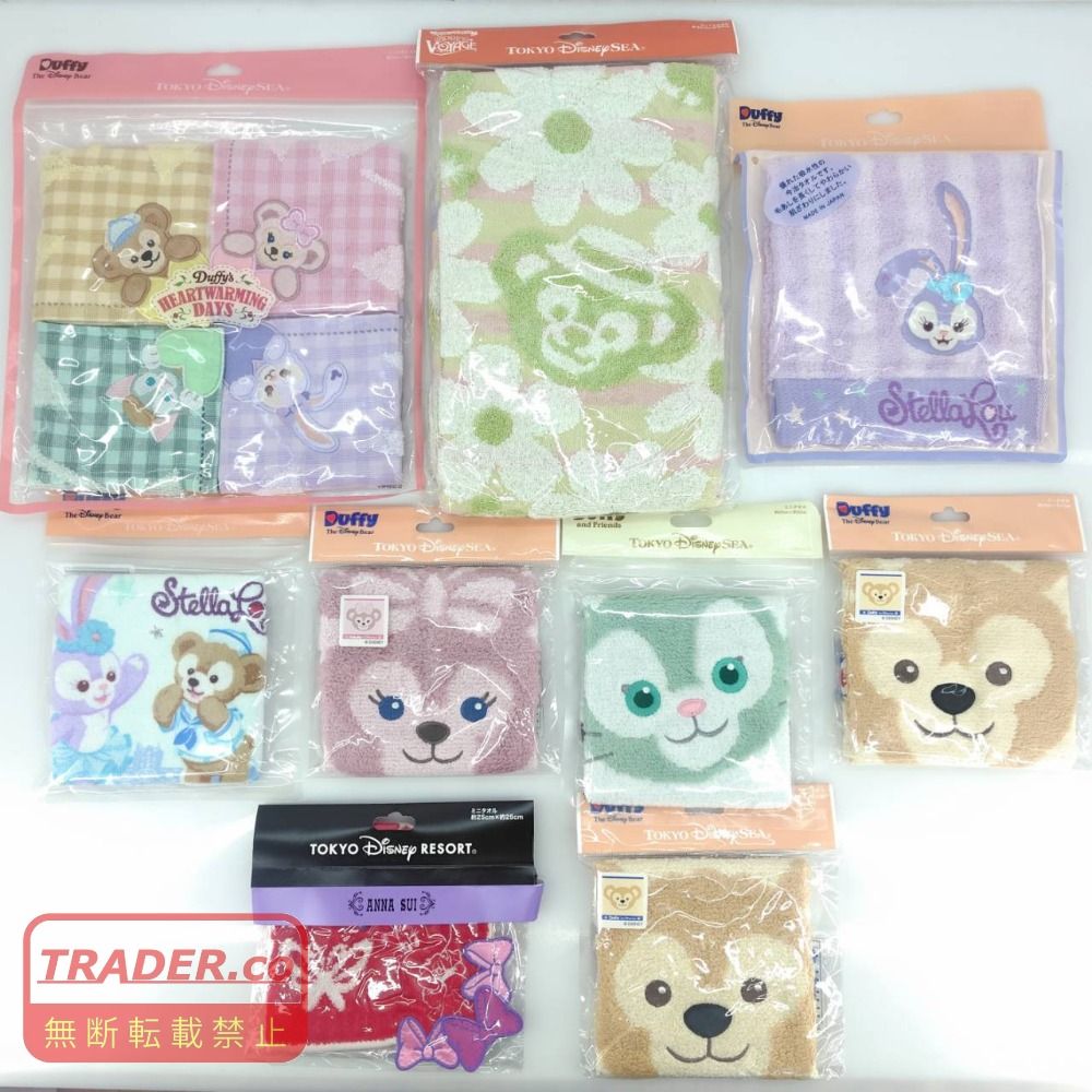 05w21155 【ディズニーまとめ】 タオルハンカチ ９点セット ダッフィー ステラルー など ディズニーシー タオル 【中古品】