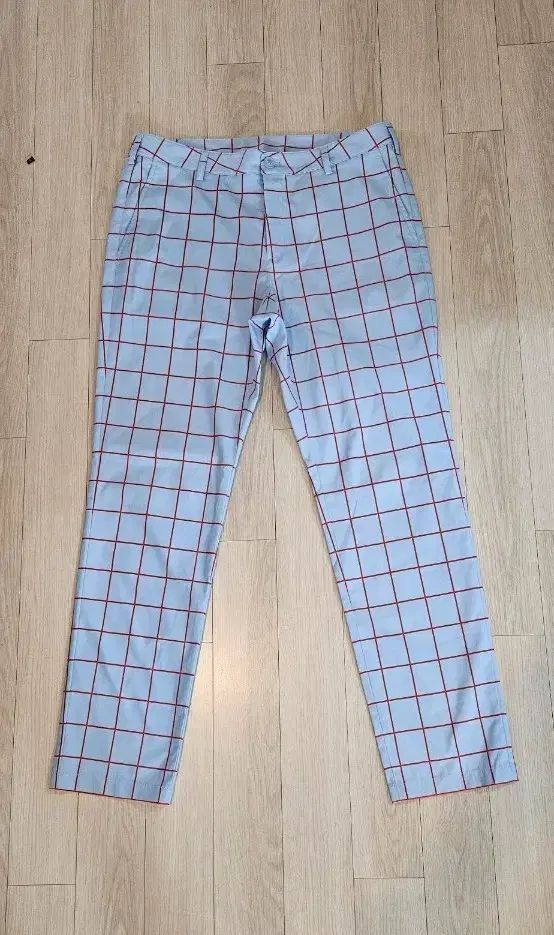 WAAC スカイ ブルー レッド チェックパンツ 33 34 そう丈101