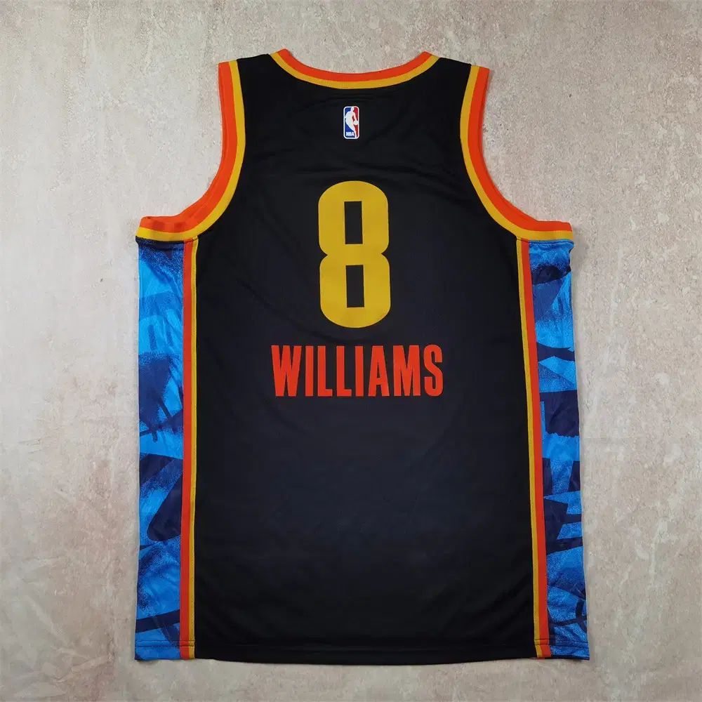 NBA バスケット サンダー 8 番 ウィリアムス ブラックシティ バージョン HOTスタンプ S - XXL