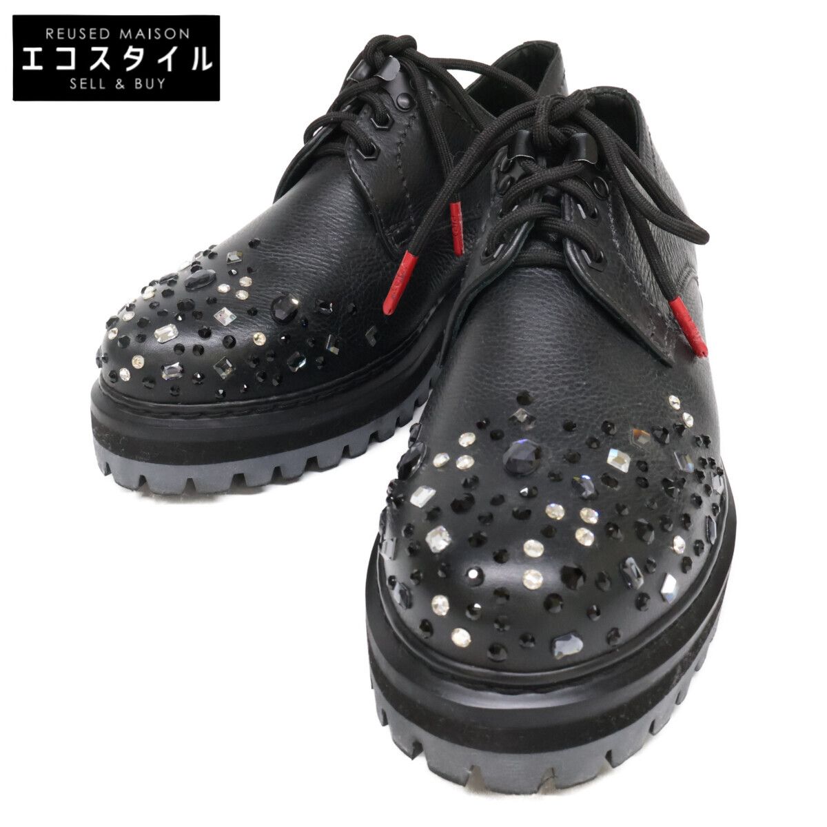 PIET ピエット 【新品同様】Swarovski スワロフスキー Lunar New Year クリスタル プラットフォーム レザーシューズ 41