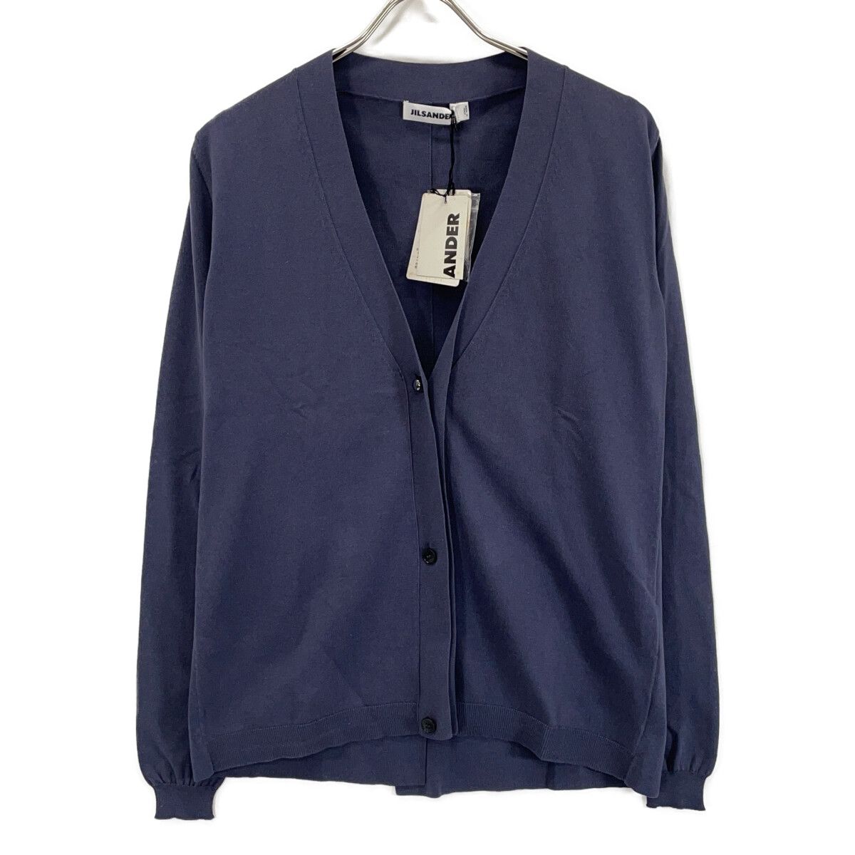 JIL SANDER ジルサンダー ﾈｲﾋﾞｰ MW754090WY240208 ｺｯﾄﾝ ﾆｯﾄｶｰﾃﾞｨｶﾞﾝ 34