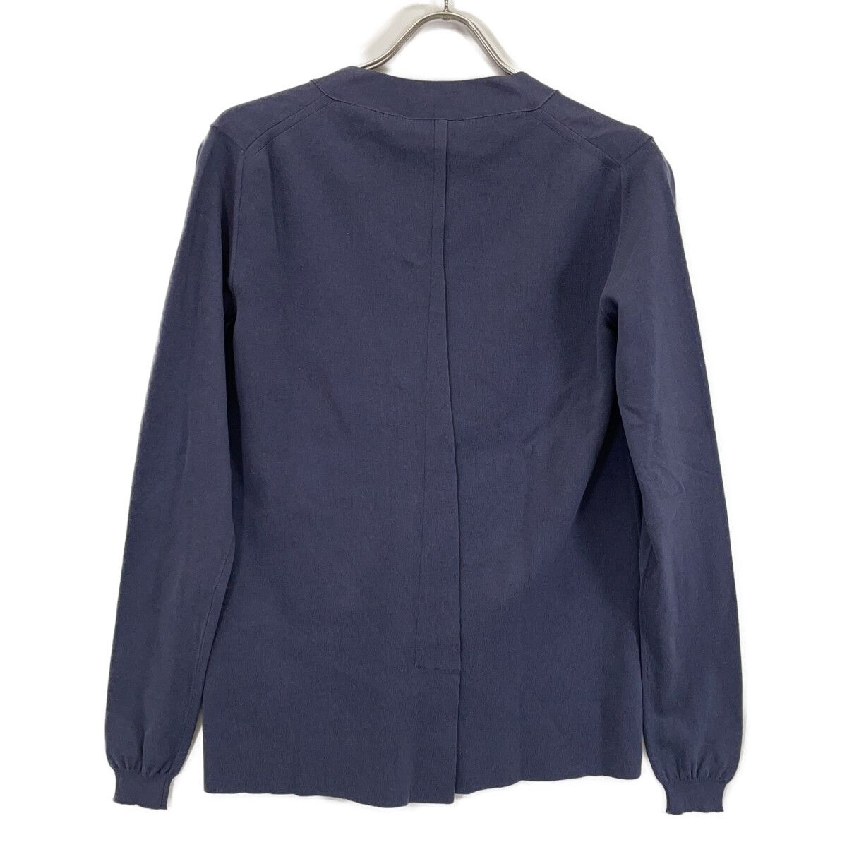 JIL SANDER ジルサンダー ﾈｲﾋﾞｰ MW754090WY240208 ｺｯﾄﾝ ﾆｯﾄｶｰﾃﾞｨｶﾞﾝ 34