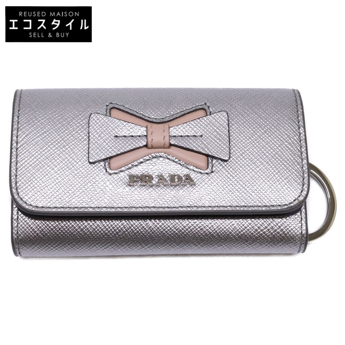 PRADA プラダ 【新品未使用】1PG004 2B7S F00KK サフィアーノ キーリング付 4連