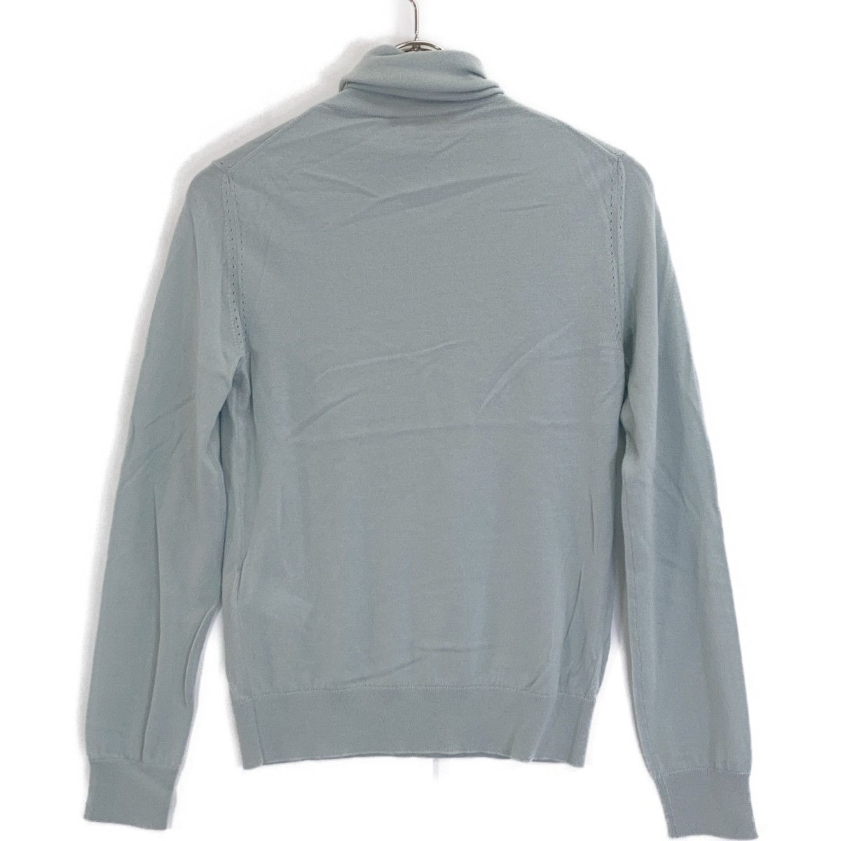 Loro Piana ロロピアーナ FAM9382 ﾌﾞﾙｰｸﾞﾚｰ ｶｼﾐﾔ100 ﾊｲﾈｯｸﾆｯﾄﾌﾟﾙｵｰﾊﾞｰ