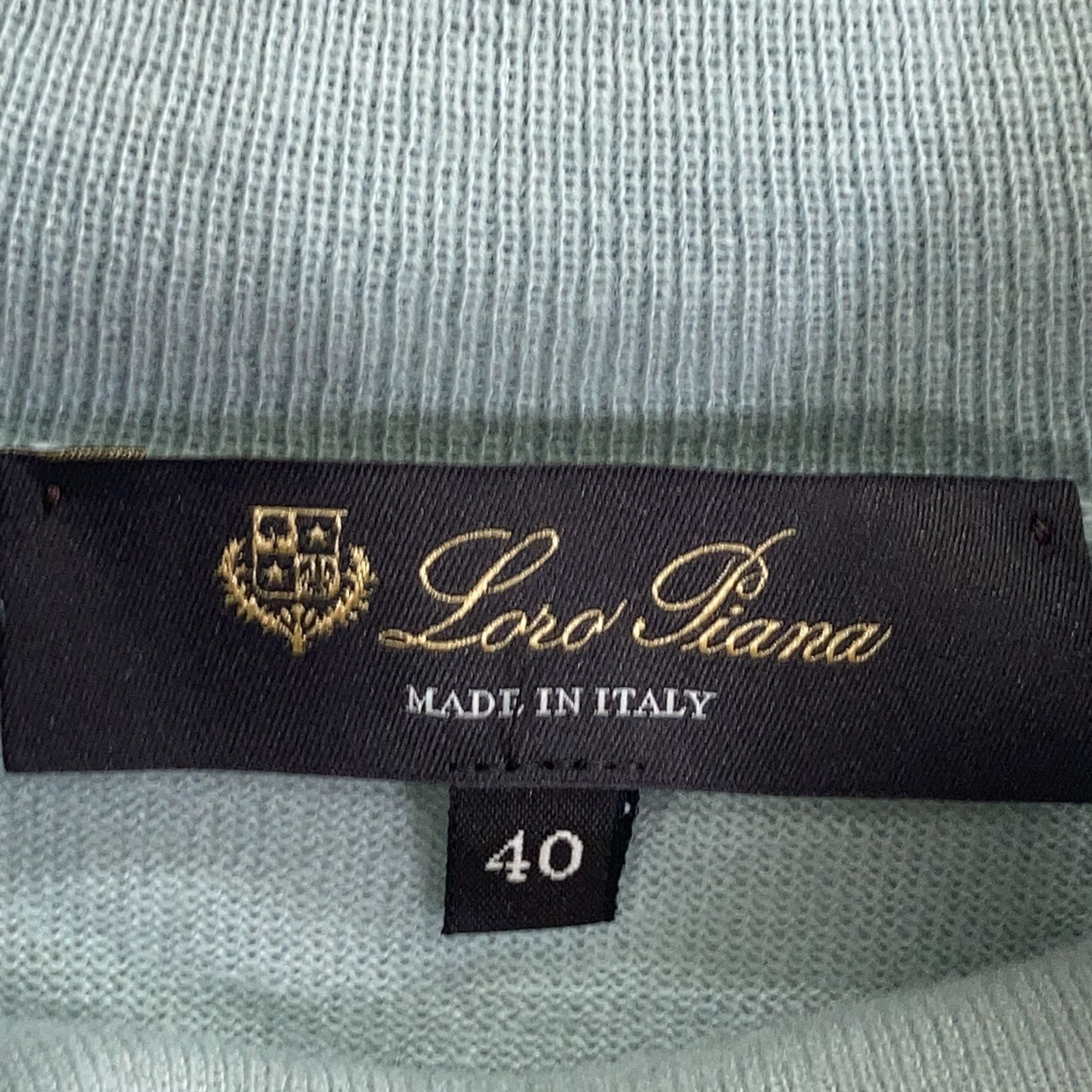 Loro Piana ロロピアーナ FAM9382 ﾌﾞﾙｰｸﾞﾚｰ ｶｼﾐﾔ100 ﾊｲﾈｯｸﾆｯﾄﾌﾟﾙｵｰﾊﾞｰ