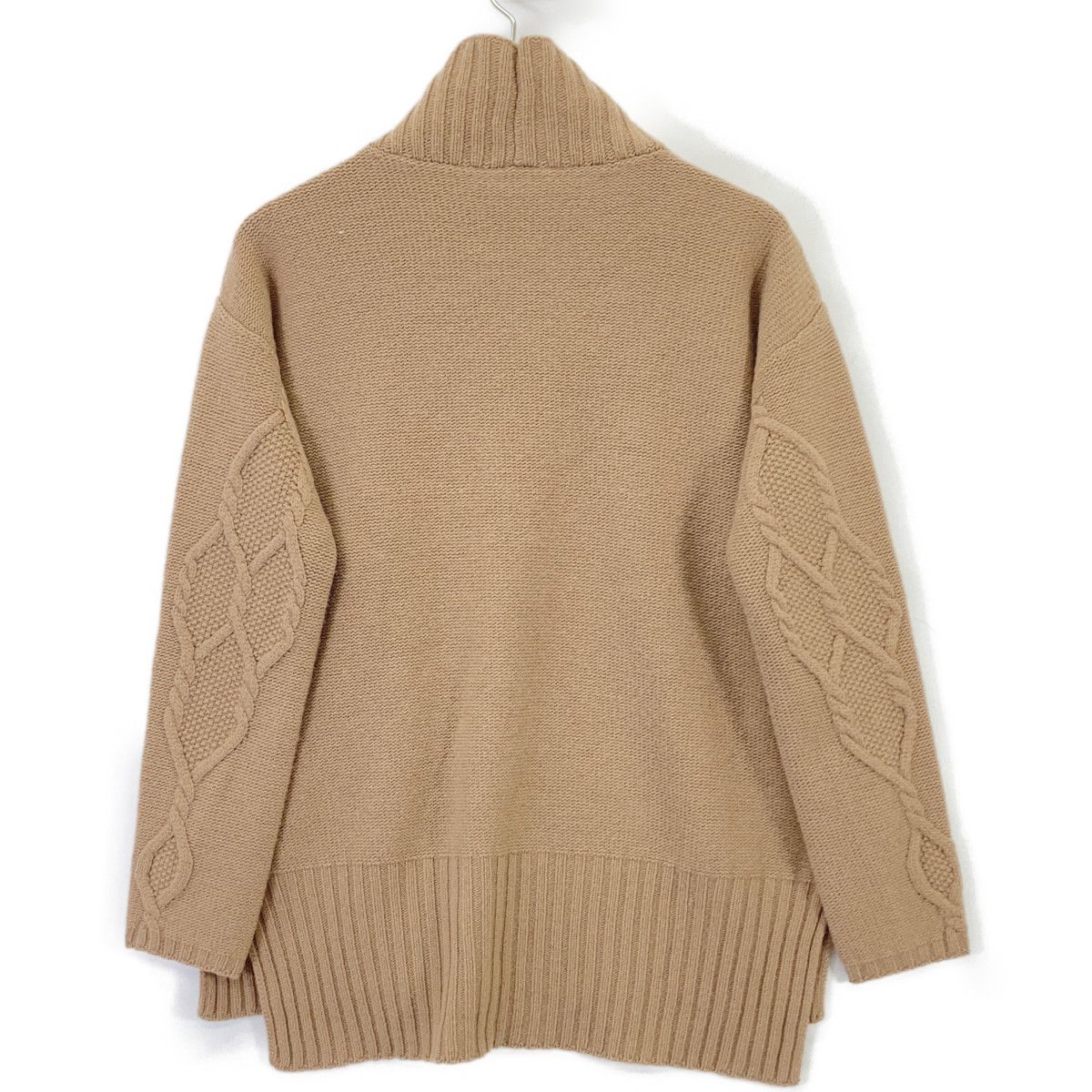 S MaxMara エスマックスマーラ 93660730500 ｳｰﾙ×ｶｼﾐﾔ ｹｰﾌﾞﾙ編み ﾊｲﾈｯｸ