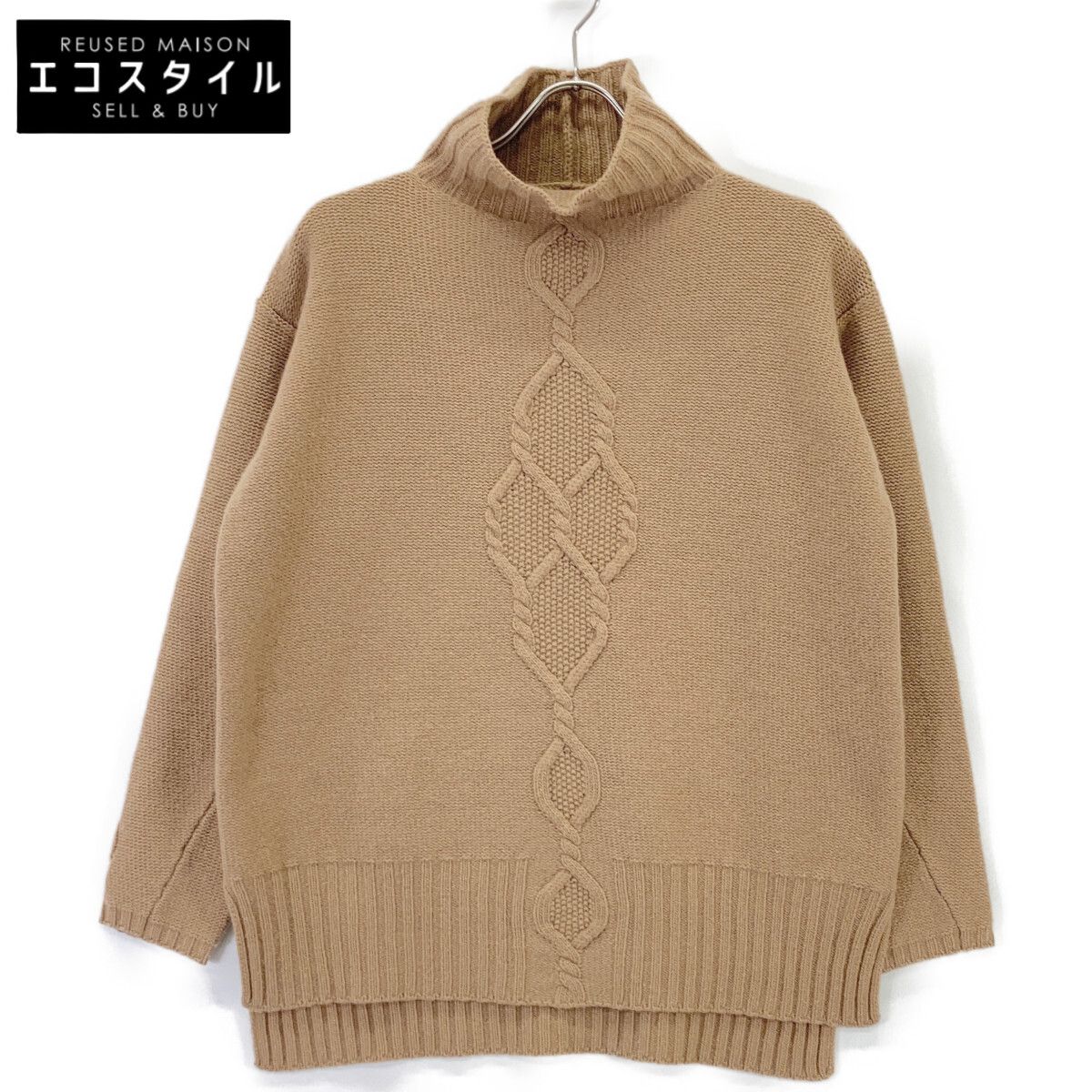 マックスマーラ カシミヤニット ケーブルニット ハイネック KRISS 2022 S MaxMara エスマックスマーラ 93660730500 ｳｰﾙ×ｶｼﾐﾔ ｹｰﾌﾞﾙ編み ﾊｲﾈｯｸ