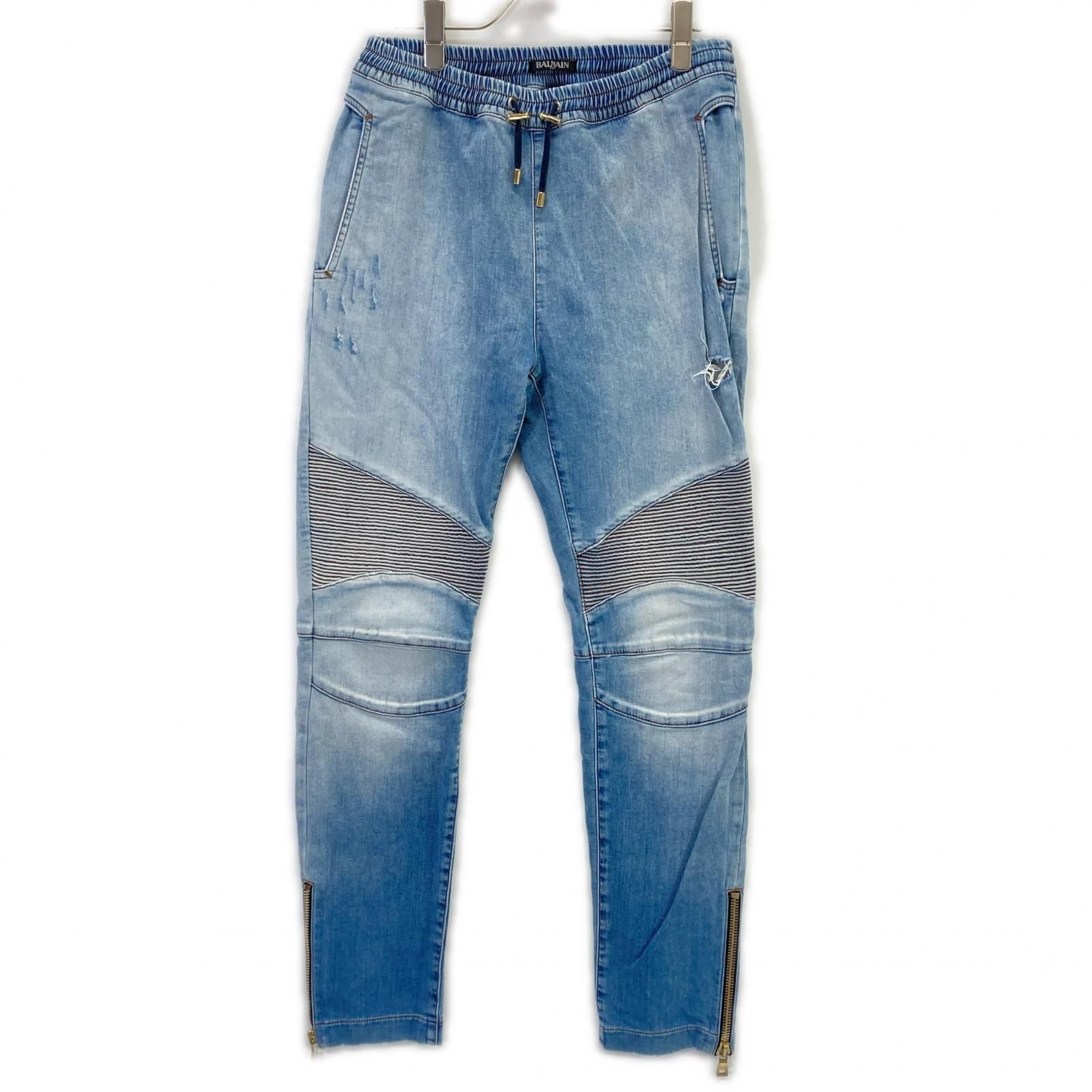 BALMAIN バルマン S7H5009J064 ﾗｲﾄﾌﾞﾙｰ ﾊﾞｲｶｰ ﾃﾞﾆﾑｼﾞｮｶﾞｰﾊﾟﾝﾂ M - メルカリ