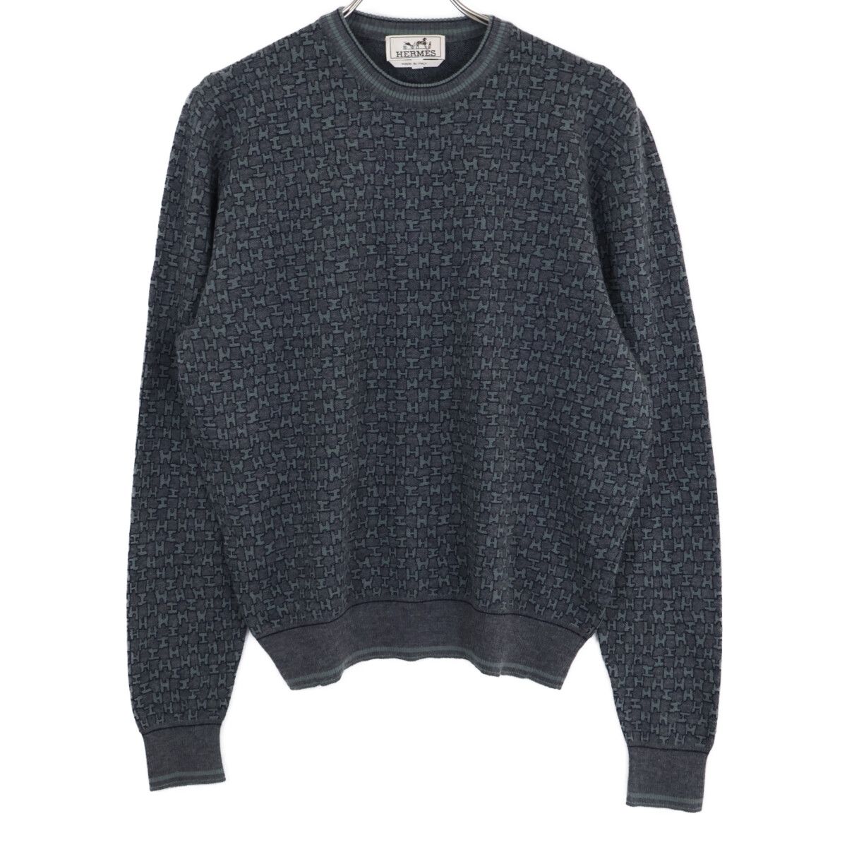 HERMES シルク混 Hロゴ ニット HERMES エルメス Hロゴ柄 カシミヤ×シルク ニットセーター M - メルカリ