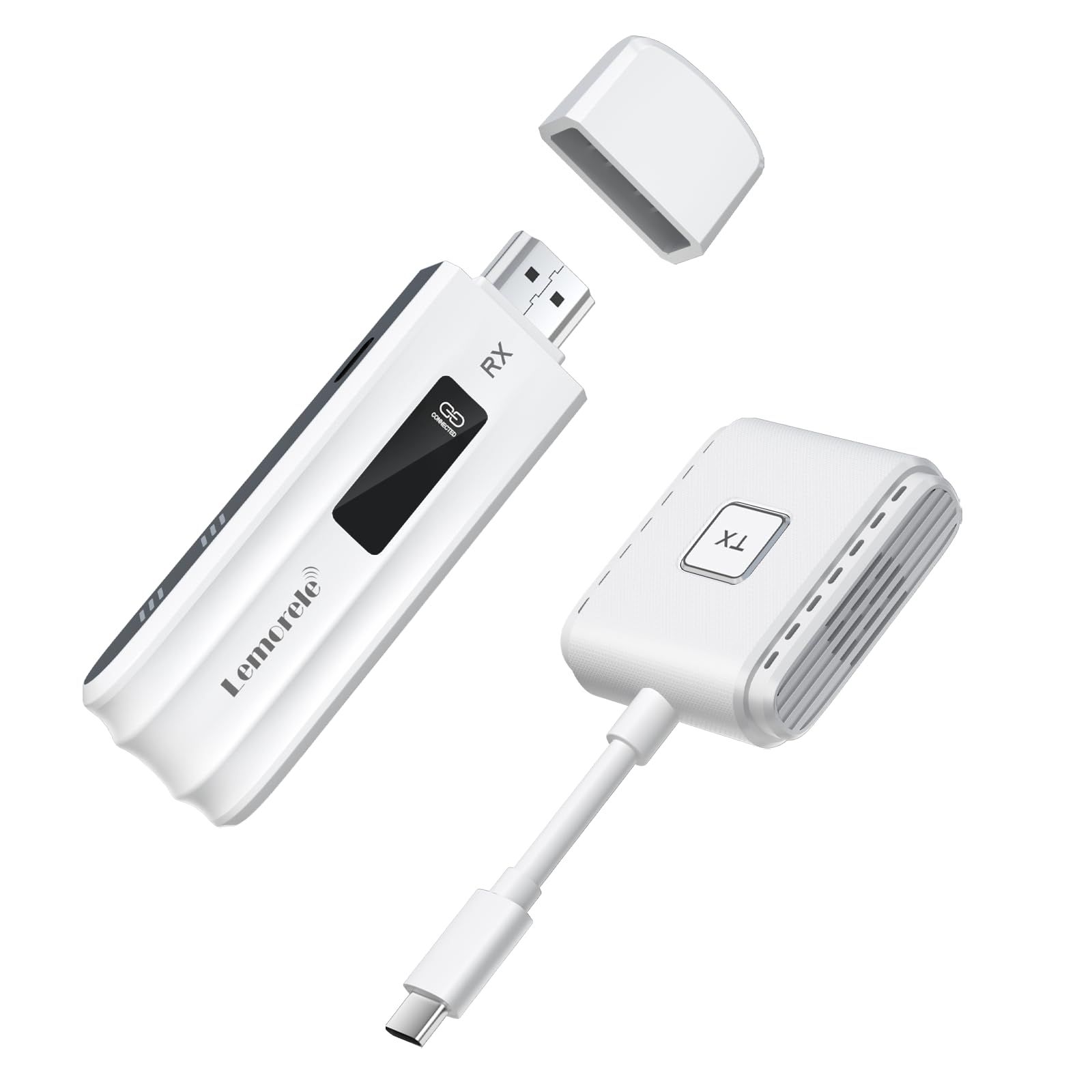 HDMI ワイヤレス 送受信機 セット 50M Lemorele 小型 拡張モード 無線 8台増設可能 収納に便利 USB-C 無線化 50m安定転送距離 1080P/5Ghz WIFI&設定不要 映像音声同期出 Type-Cスマートフォン/テレビ/ ...