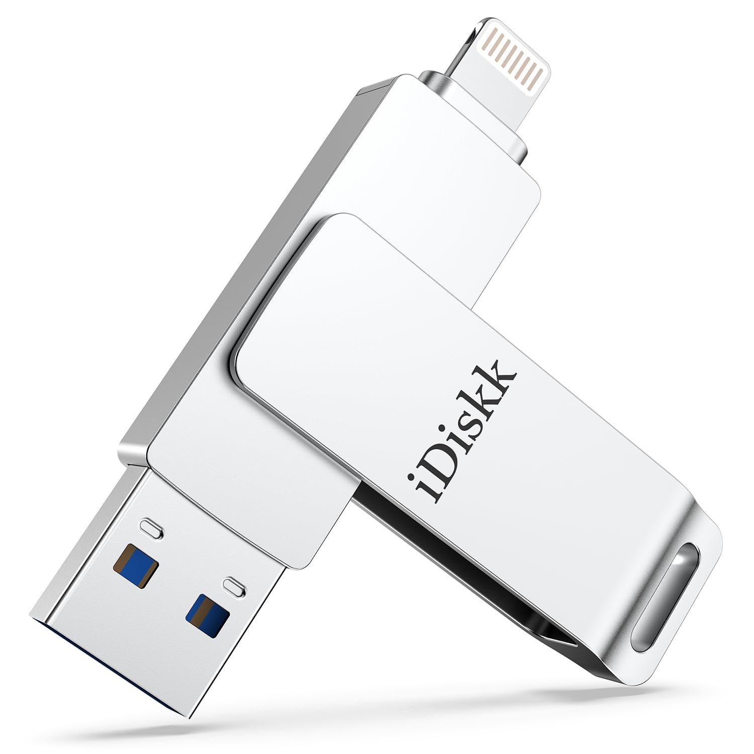 APPLE MFi認証 iDiskk 128GB iPhone USBメモリ 外付けフラッシュドライブ usbディスク アイフォン用ハードドライブ lightningコネクタ搭載 iOS外部ストレージ メモリー拡張 容量不足解消 プラグ&プレイ ワン ...