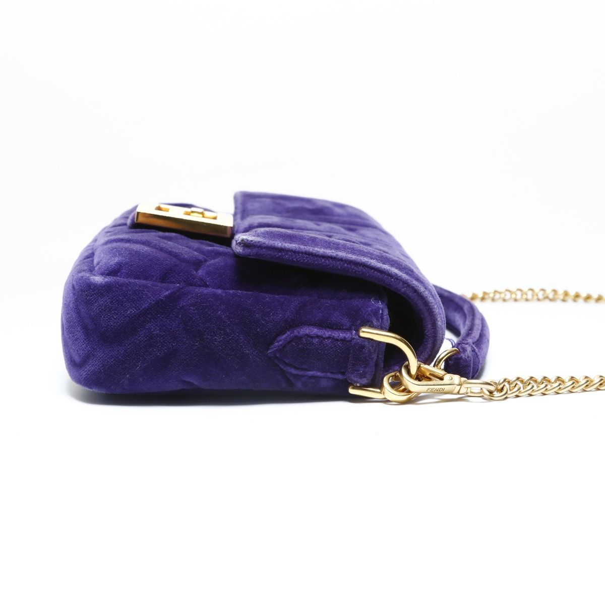 FENDI フェンディ FF マンマバゲット ショルダーバッグ スウェード パープル【中古】 レディース フェンディ マンマバケット スエード×レザー ショルダーバッグ