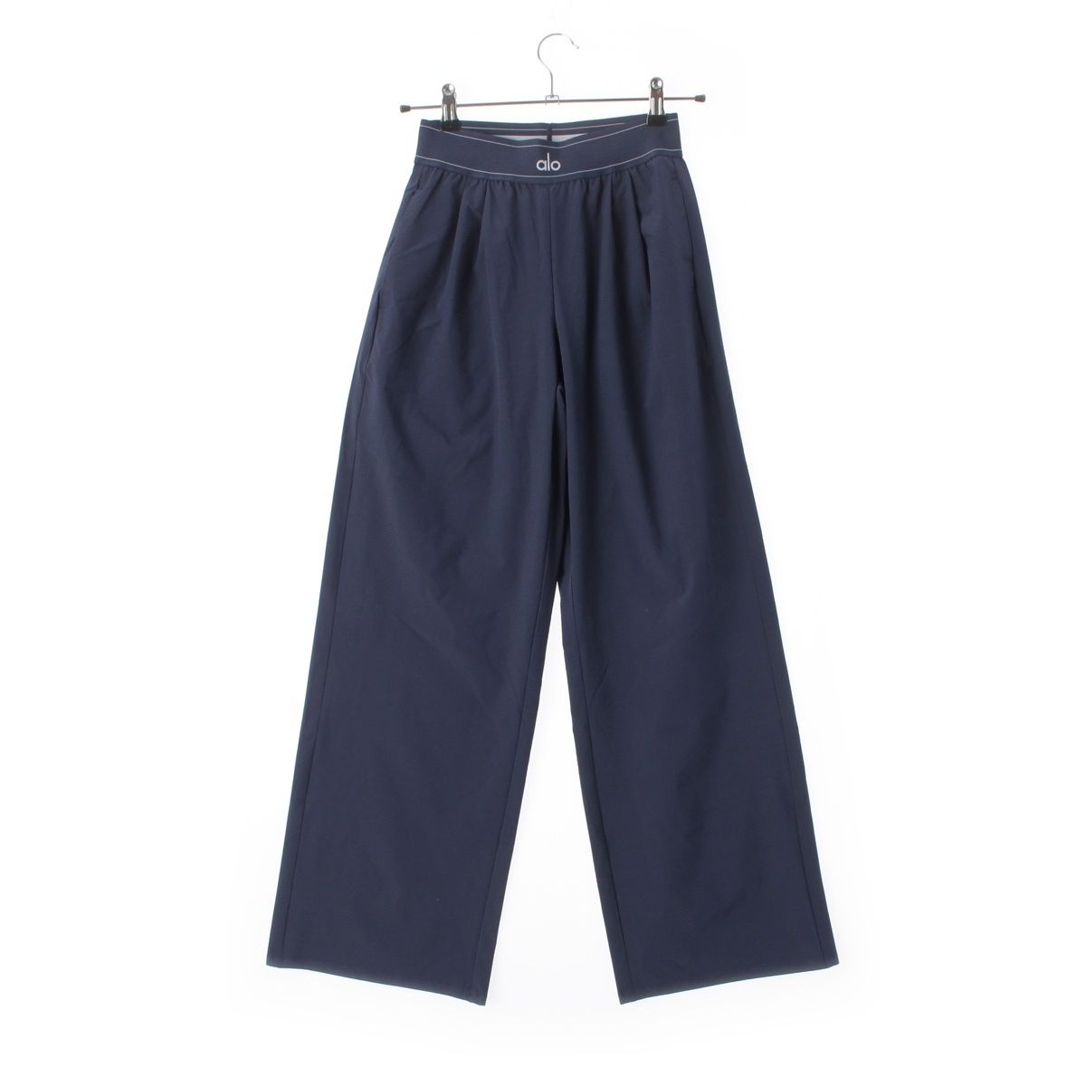 ALO YOGA アロ ヨガ SUIT UP TROUSER スーツ アップ トラウザー ウエストロゴ イージー パンツ W51432R ネイビー XXS【中古】