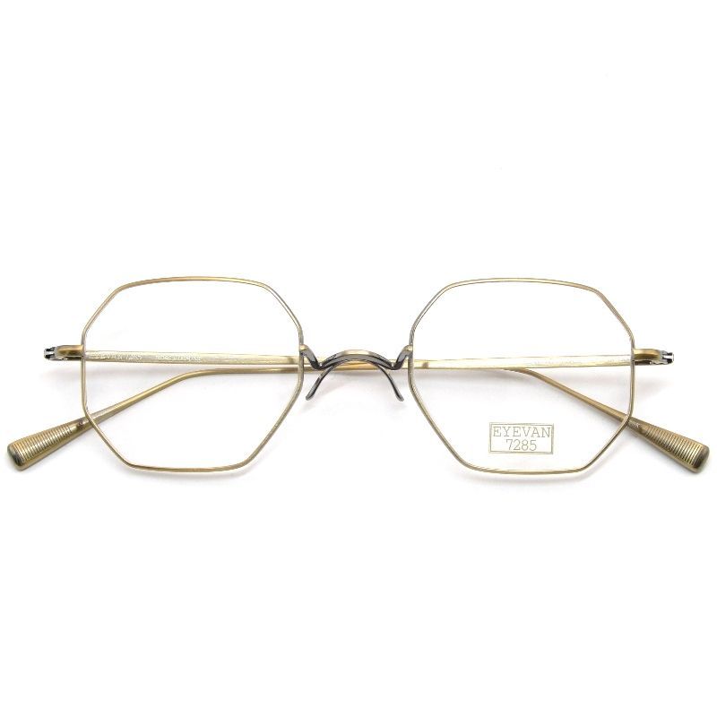 【未使用】EYEVAN7285  ゴールドメタルフレーム　度なし眼鏡 EYEVAN7285 アイヴァン7285 メガネ 175 43size通販 C.900 正規取扱
