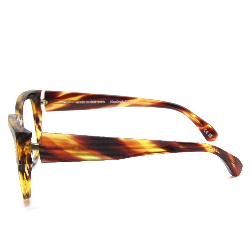 未使用 alain mikli アランミクリ メガネフレーム A03504M イタリア製 スクエア ばね丁番 USフィット 002 Striped Brown Havana 61005416 未使用 alain mikli アランミクリ メガネフレーム A03504M イタリア製