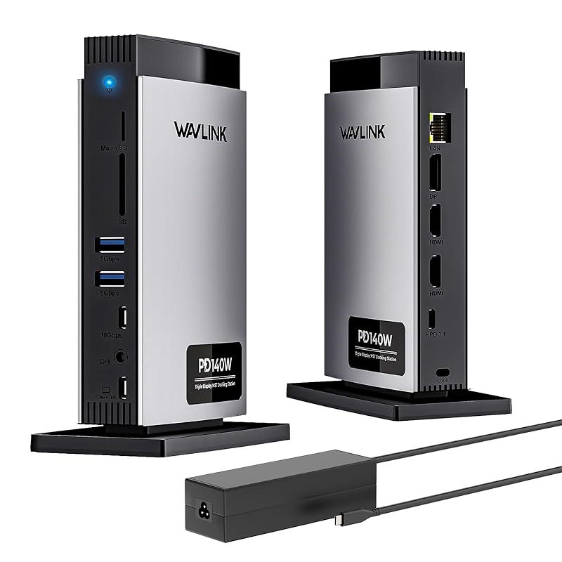 【新品】 WAVLINK USB-Cドッキングステーション 11-in-1、最大3画面対応（単画面8Kまたは3画面4K）、125W PD3.1パススルー、HDMI×2＋DP搭載、MacBook M1/M2/M3/M4・Windows対応、SD/TFカード対 0