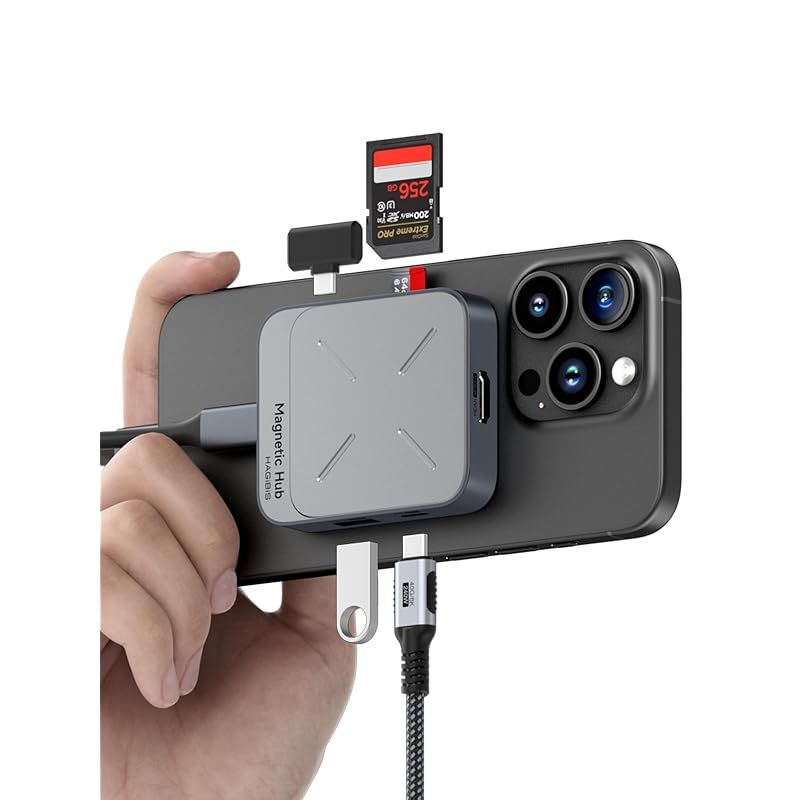 【新品】 Hagibis 磁気USB-Cハブ 7-in-1 Magsafe対応 ドッキングステーション｜iPhone 16/15 Pro Max & MacBook Pro/Air対応｜4K@60Hz HDMI・100W PD急速充電・10Gbps USB 0