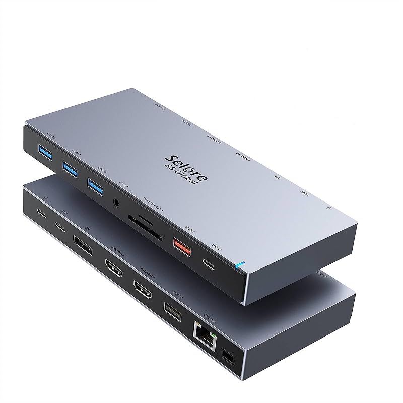 【新品】 Selore USB C ドッキングステーション type c HDMI 2つ Dock【15 in 1】 DP DP1.4 4K 2画面 3画面モード デュアル トリプルディスプレイ 100W 急速充電 有線LAN RJ45/3.5mm オーデ 0