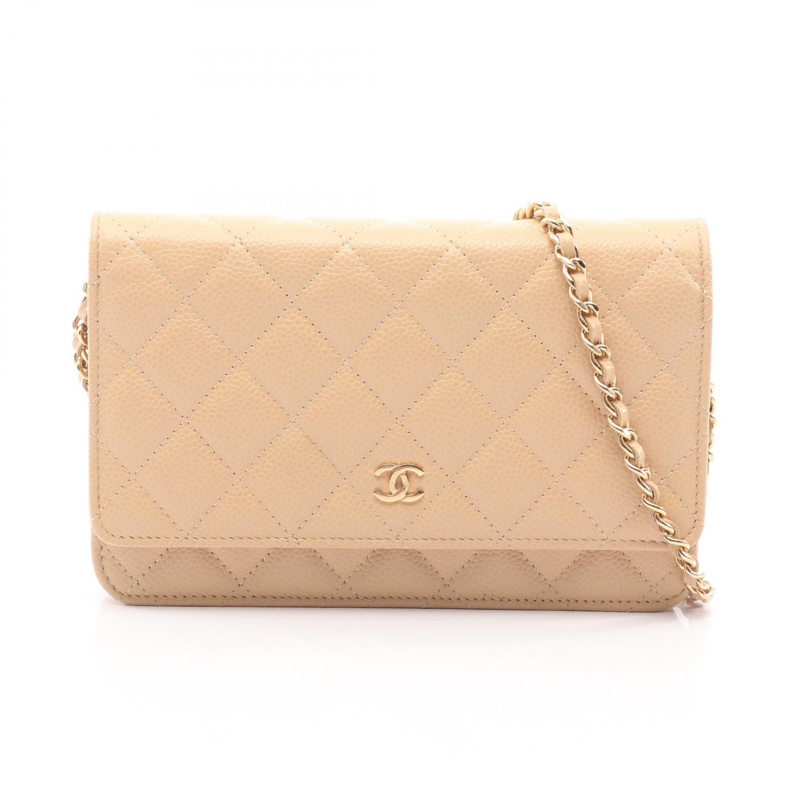 シャネル CHANEL ショルダーバッグ マトラッセ ベージュ キャビア