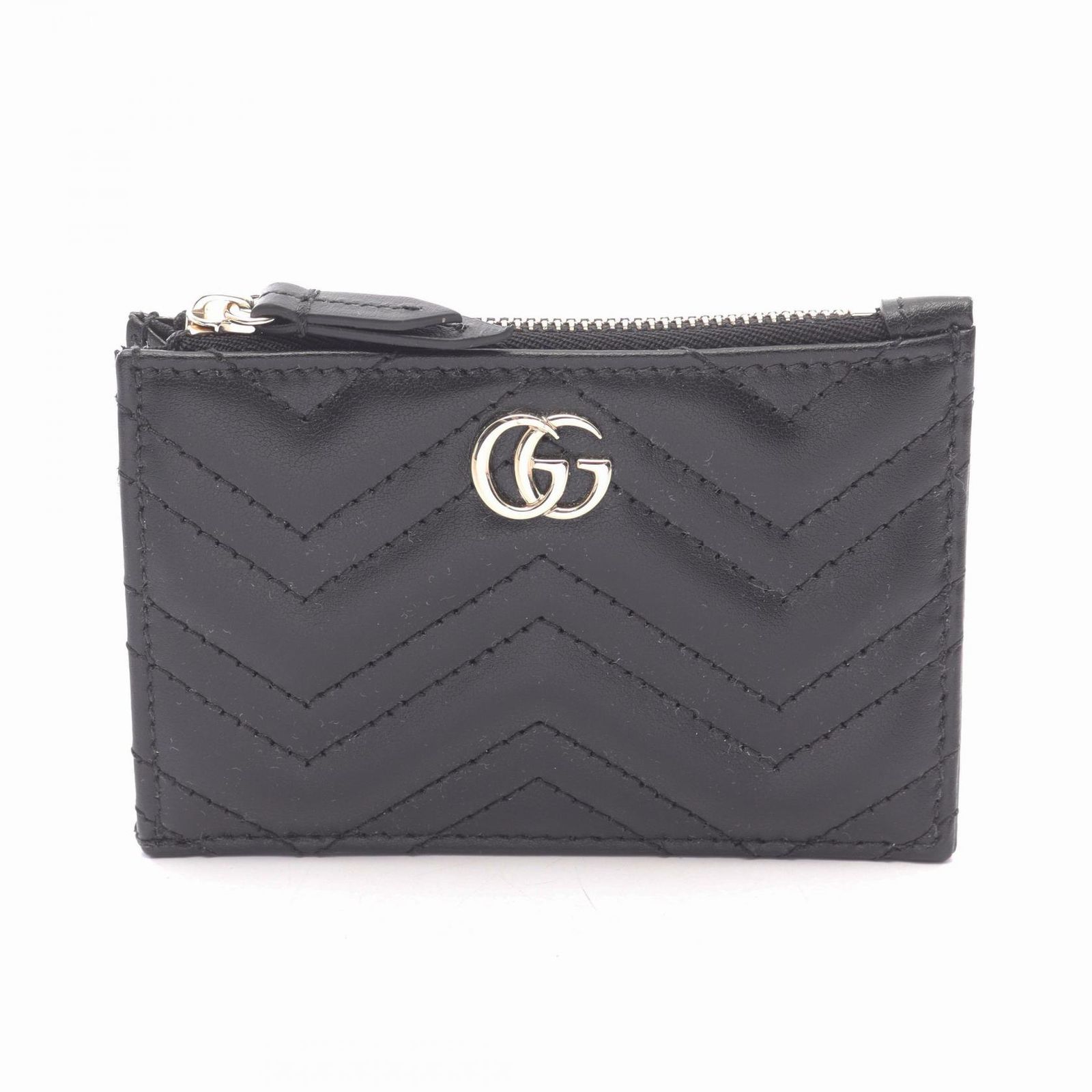 グッチ GUCCI カードケース ダブルG キーリング付き 837747AAET81000 ブラック レザー カードケース レディース 新品