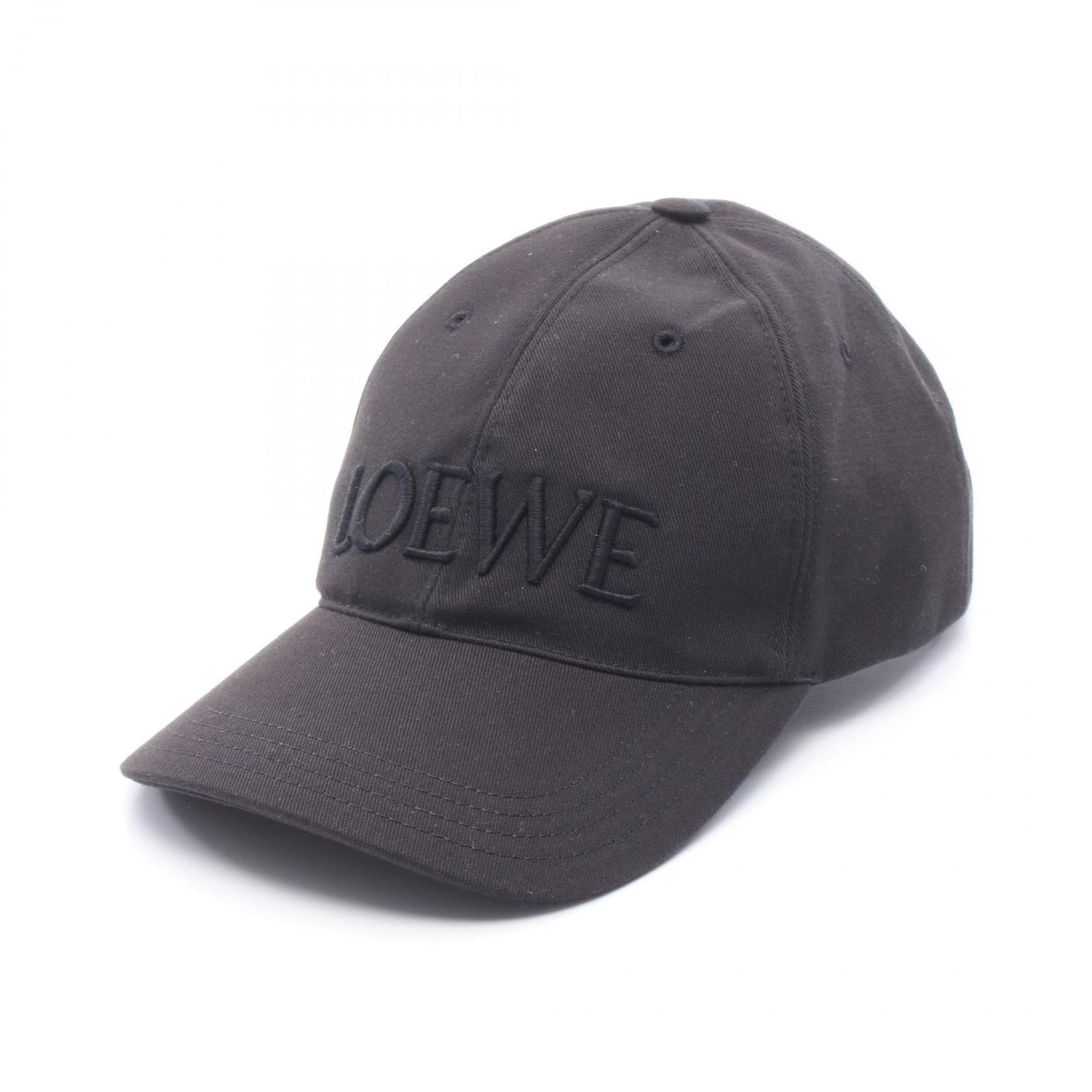 ロエベ LOEWE キャップ ロゴ刺繍 ベースボール K820358X681100S ブラック キャンバス レザー ベースボールキャップ ユニセックス 新品