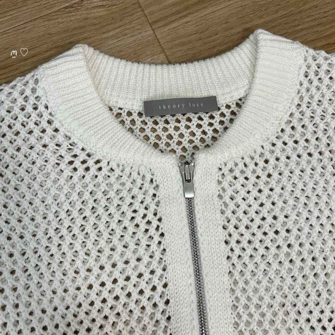Theory luxe 19ss メッシュ編みカーディガン 新作 セオリーリュクスNormanKiaCardiganメッシュカーディガン38
