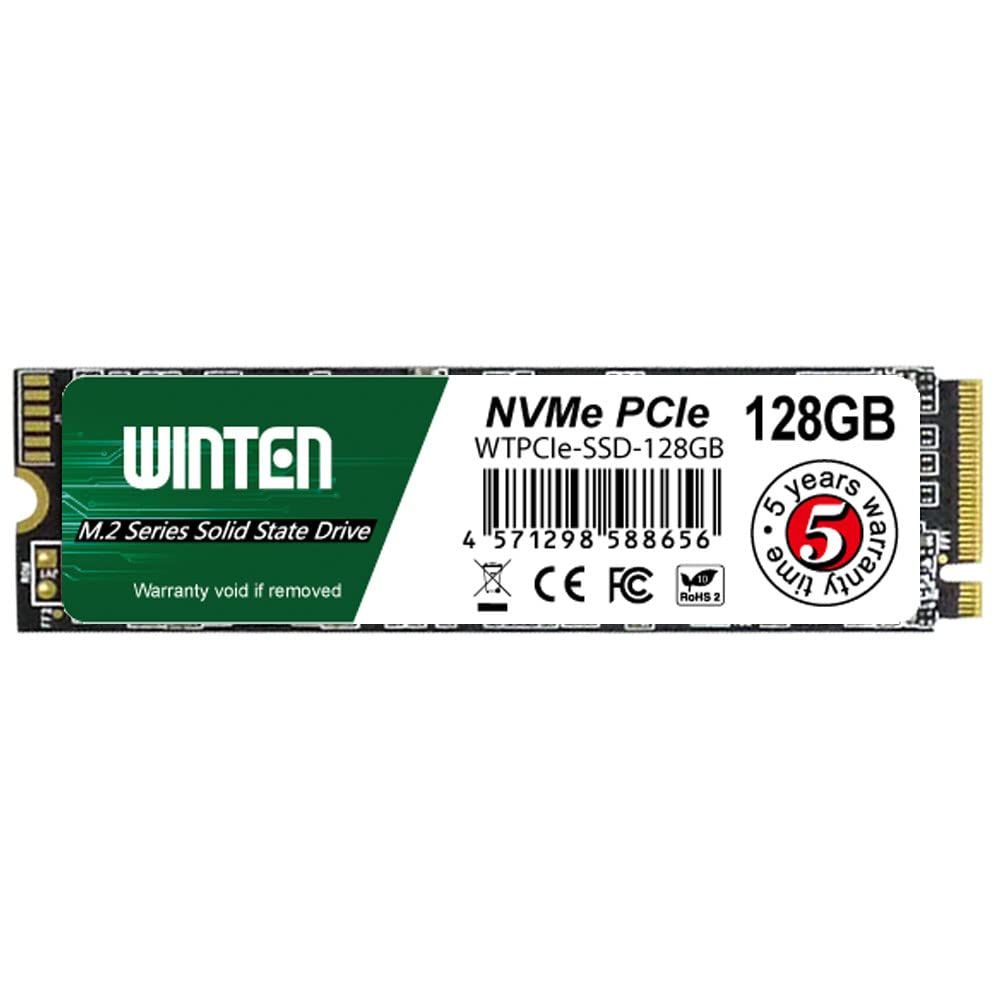 WINTEN SSD 128GB M.2 2280 NVMe PCIe Gen3x4 最大読取2000MB/s 最大書込900MB/s 3D NAND M Key 5年保証 WTPCIe-SSD-128GB