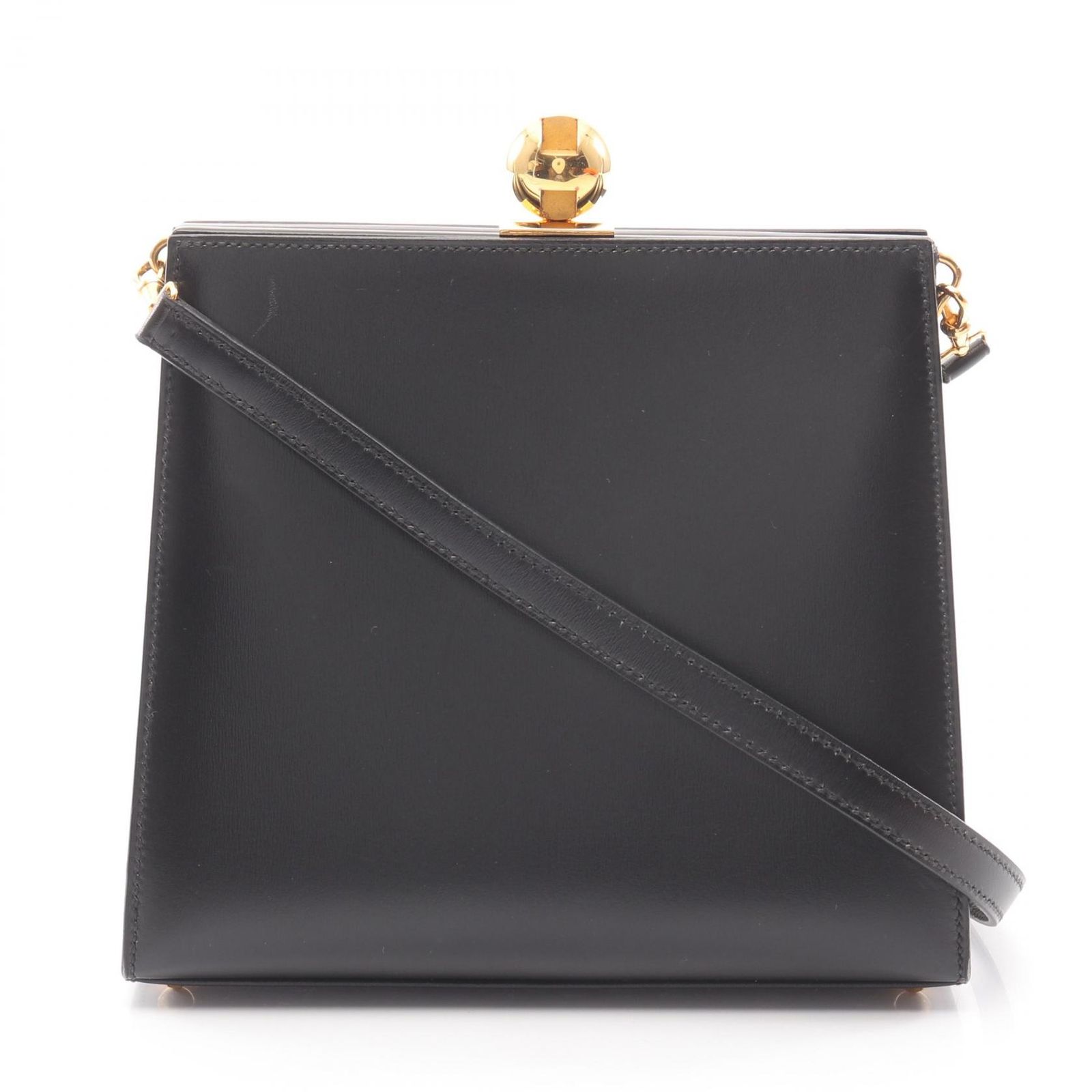 エルメス HERMES ショルダーバッグ ヴィンテージ ブラック カーフ 