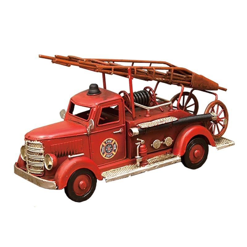 【新品】 秋月貿易 置物 Fire Dept. W23×D8×H18cm ヴィンテージカー 1304A-5890