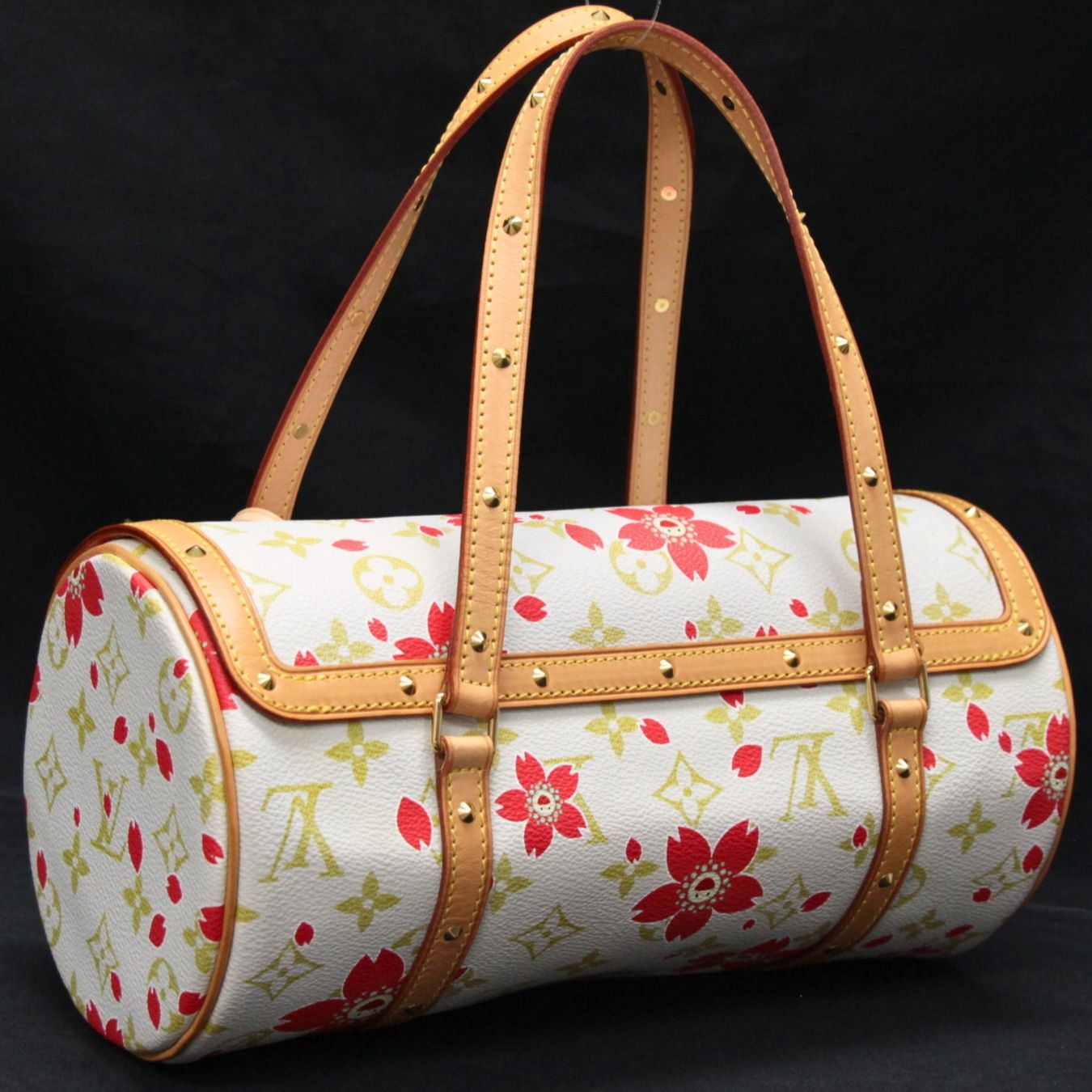 レア ルイヴィトン Louis Vuitton パピヨン ハンドバッグ チェリー 