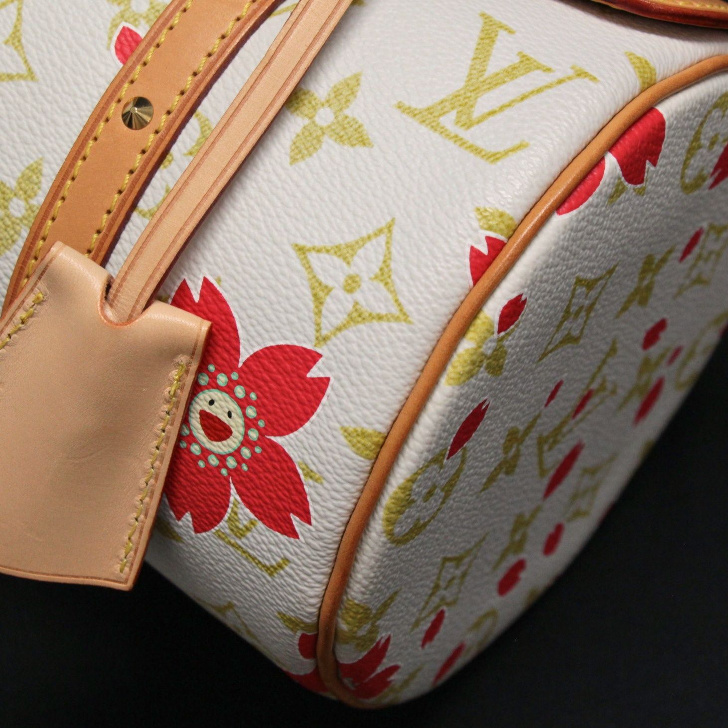 レア ルイヴィトン Louis Vuitton パピヨン ハンドバッグ チェリー 