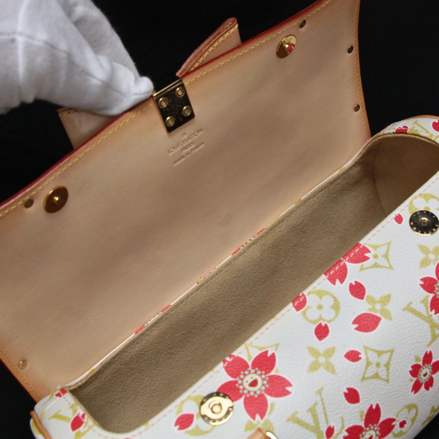 レア ルイヴィトン Louis Vuitton パピヨン ハンドバッグ チェリー 